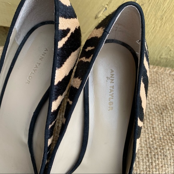 Ann Taylor Zebra Animal Print Calf Hair Heels - Picture 3 of 6
